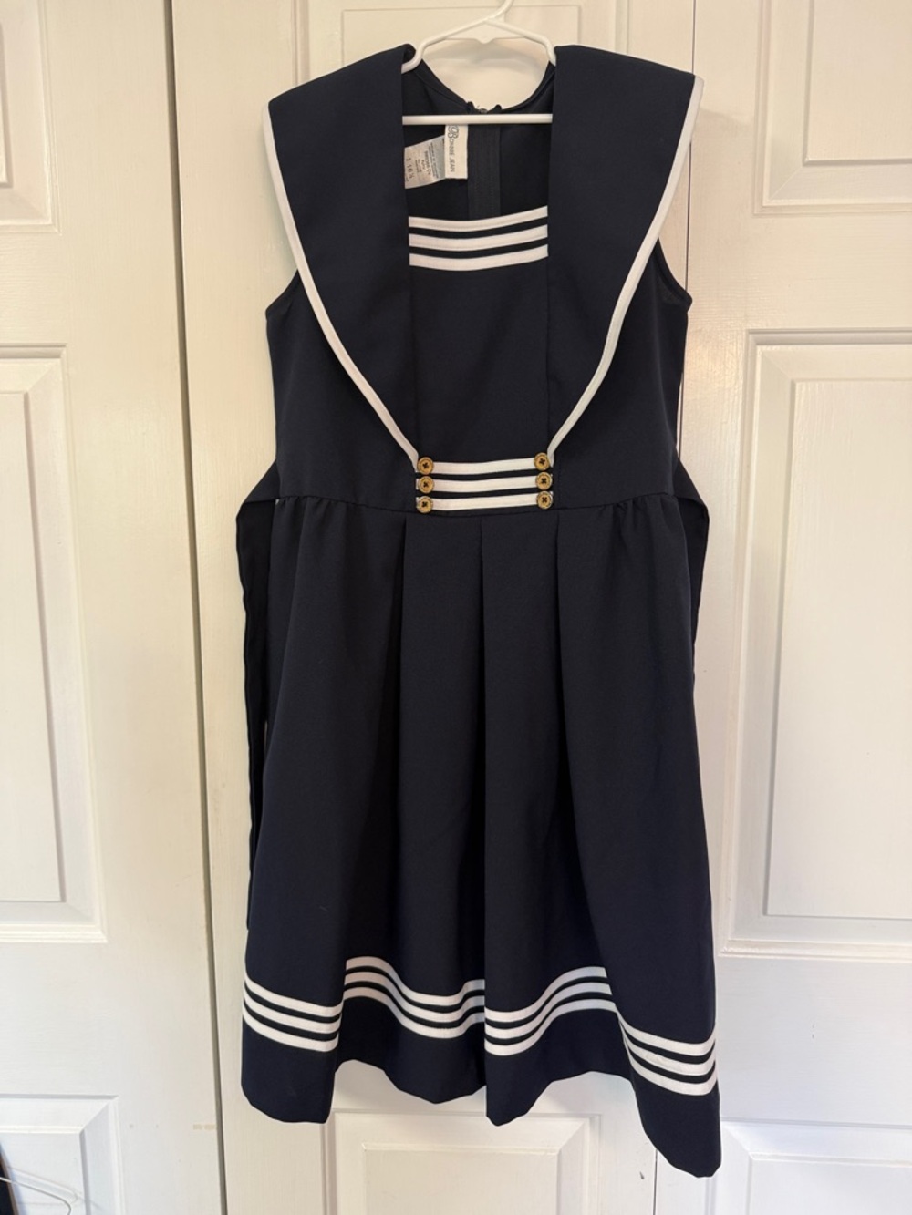 Bonnie Jean Navy and White Sailor-Style Girls' Formal Dress